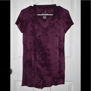 Burgundy tie die t-shirt